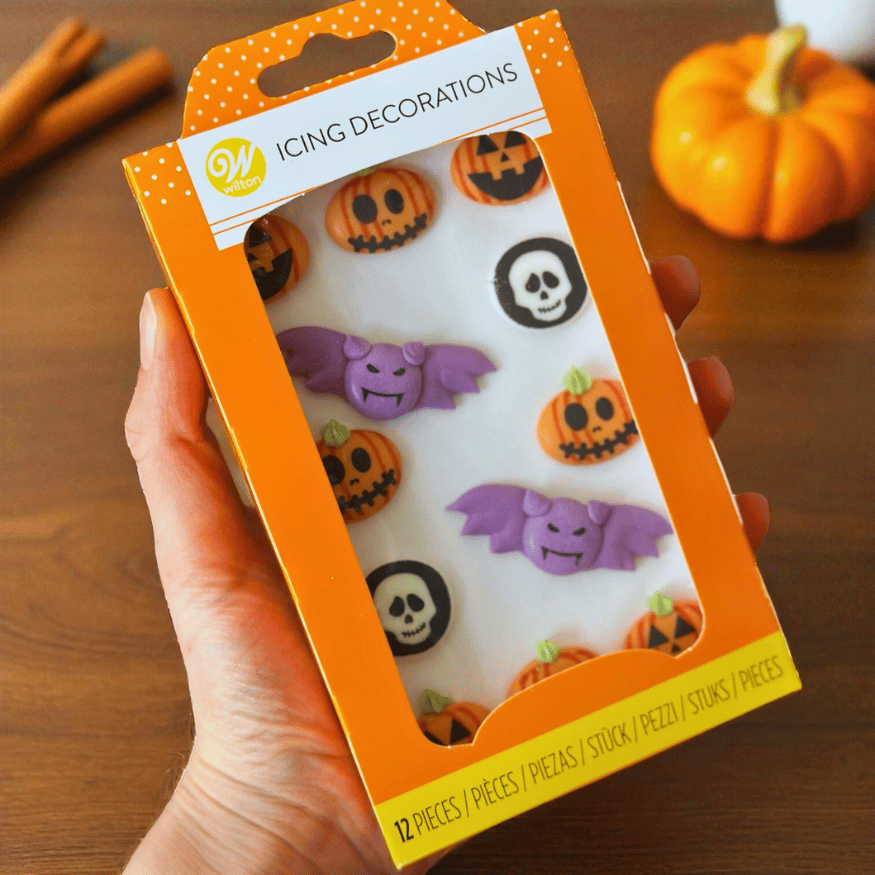 Essbare Halloween Zuckerdeko – Kürbis, Fledermaus & Totenkopf