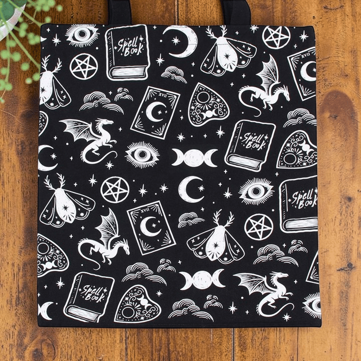 Mystische Symbole Stoffbeutel mit Mond & Motten