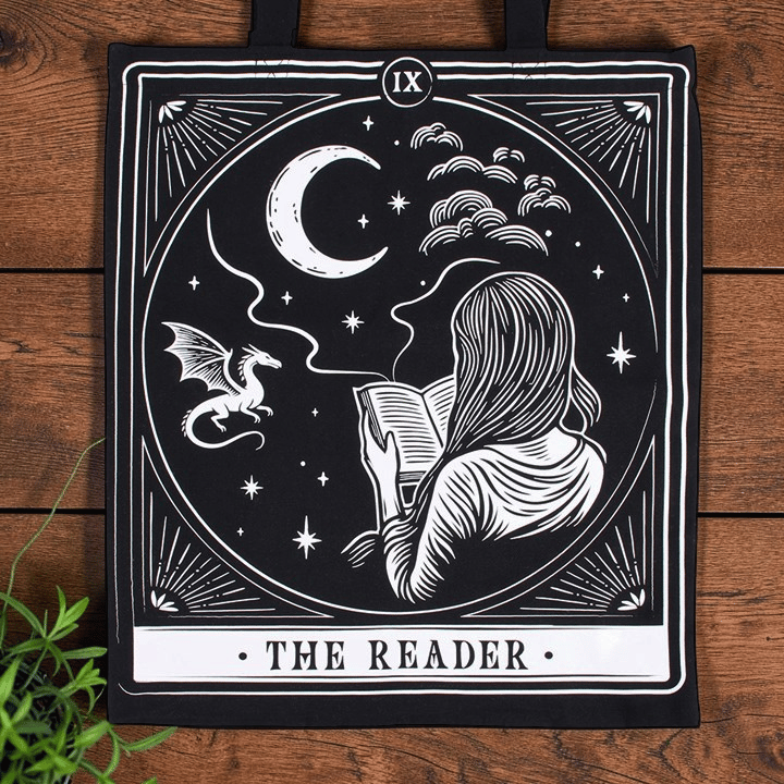 Mondleserin Stoffbeutel mit Tarot-Artwork