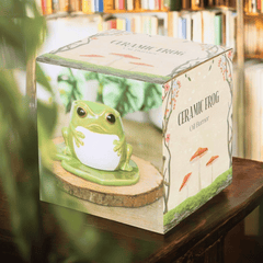 Frosch-Duftlampe auf Seerosenblatt – Keramik für ätherische Öle