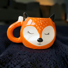Fuchs Kaffeebecher mit schlafendem Gesicht