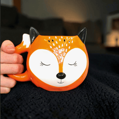 Fuchs Kaffeebecher mit schlafendem Gesicht