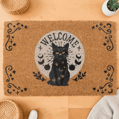 Schwarze Katze Fußmatte – Witchy Türmatte Katzen Energie
