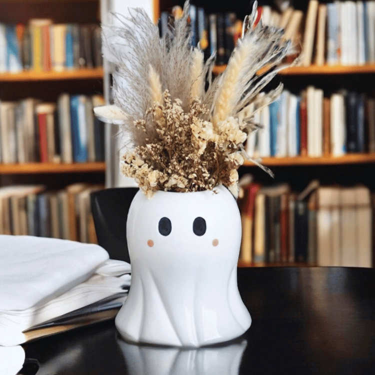 Geist Vase aus Keramik – Süße Deko für Halloween
