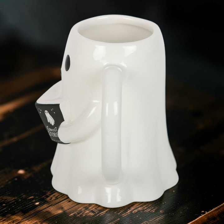 Geister Tasse – Keramikbecher mit lesendem Gespenst