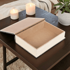 Talking Board Buchbox – schwarze Aufbewahrungsbox im Ouija-Look