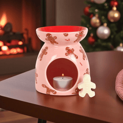 Geschenkset Duftlampe Lebkuchenhaus mit Wax Melts – Winterliche Keramik mit Duftwachs