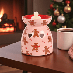 Geschenkset Duftlampe Lebkuchenhaus mit Wax Melts – Winterliche Keramik mit Duftwachs