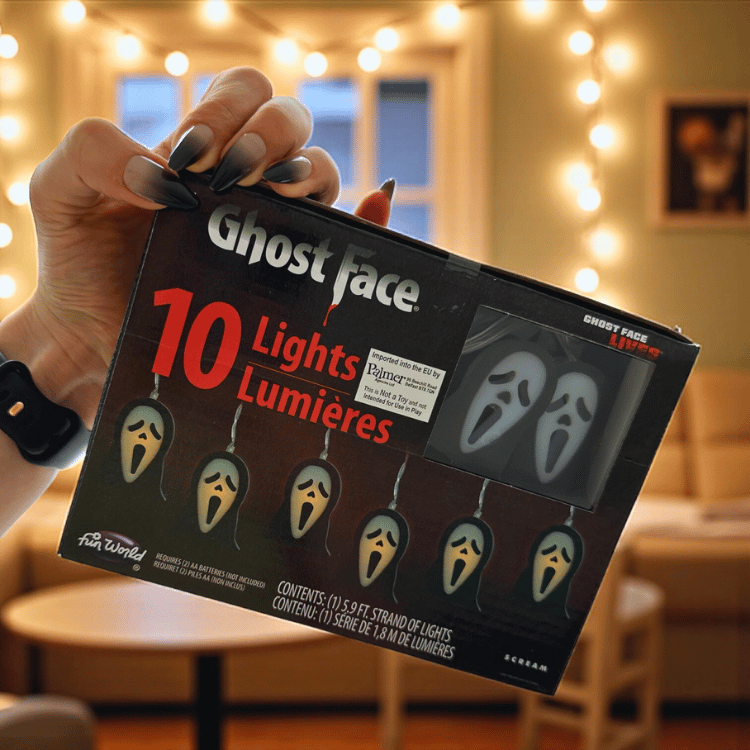 Ghost Face Lichterkette – LED Dekolichter mit Horror-Flair