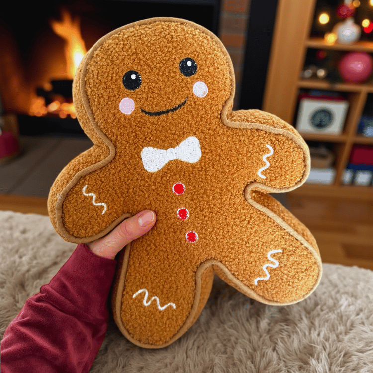 Gingerbread Man Bouclé Kissen – klassisch oder spooky Weihnachtsdeko – ZauberMerch
