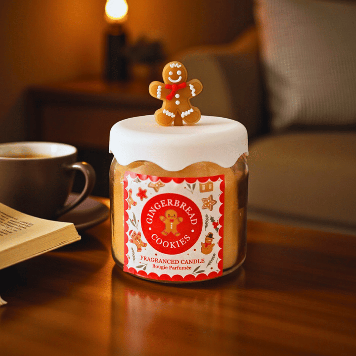 Gingerbread Cookies Duftkerze im Deko Glas – Lebkuchenduft für gemütliche Wintezeit