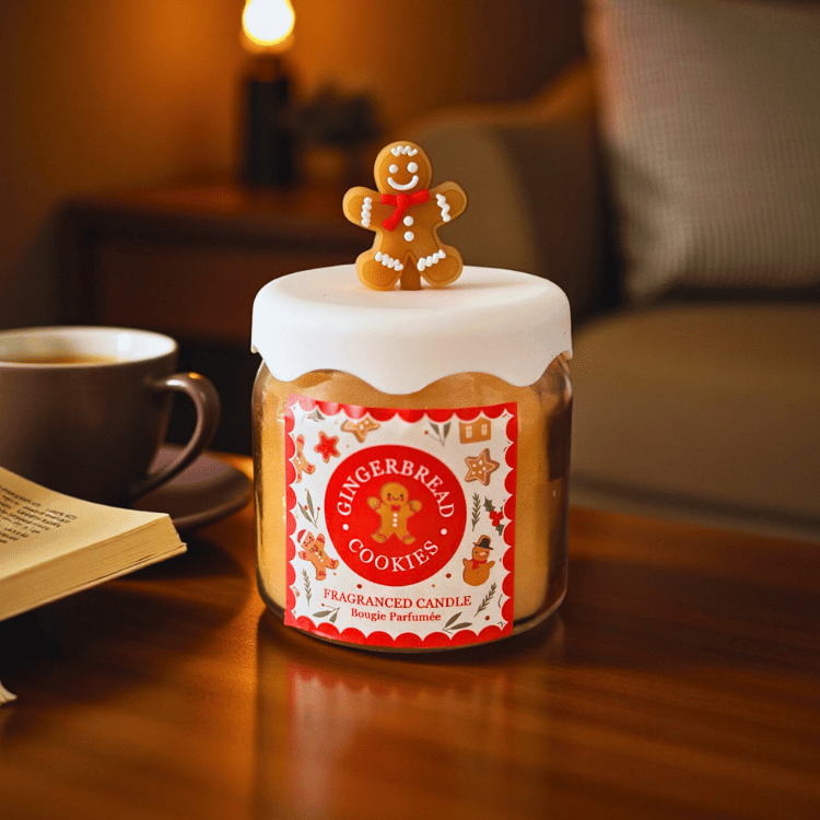 Gingerbread Cookies Duftkerze im Deko Glas – Lebkuchenduft für gemütliche Wintezeit