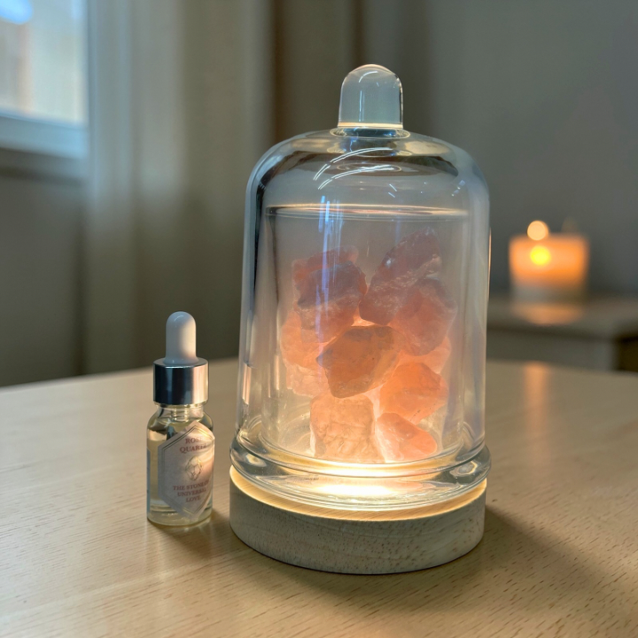 Kristall-Diffusor Lampe mit LED – Duftöl Set in 5 Varianten