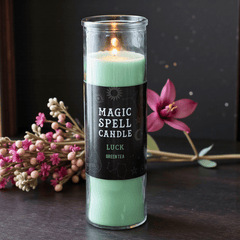 Glück Ritualkerze "Grüntee" – Witchy Zauberkerze für Intention & Rituale