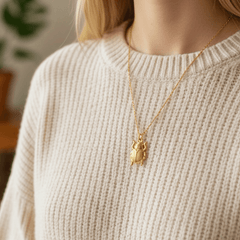 Glücksbringer Käfer Halskette (gold) inkl. Geschenkkarte