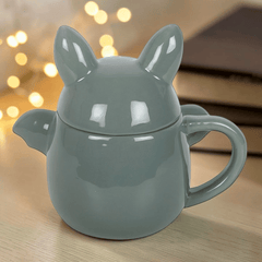 Fledermaus Tasse mit Deckel – Keramiktasse mit Öhrchen