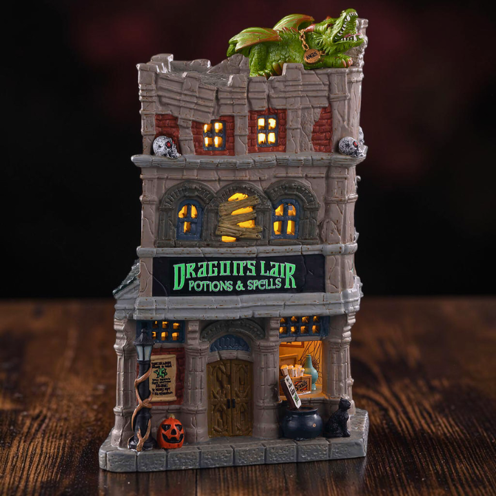 Dragon’s Lair Potions & Spells – Drachen Alchemie Shop Spooky Regal Deko