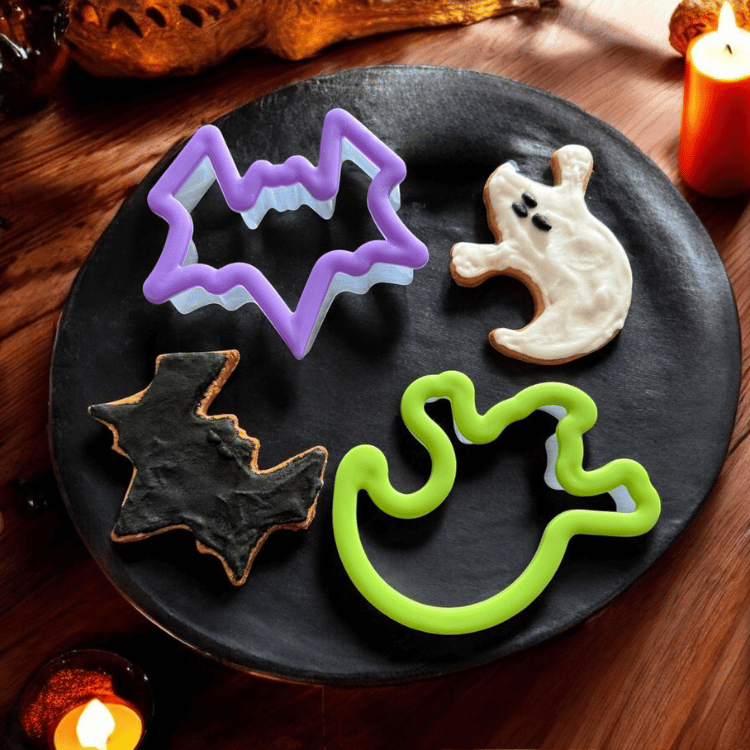 Halloween Ausstechformen – Geist, Fledermaus & Kürbis mit Griff