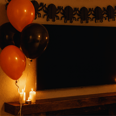 Halloween Party Dekoset – 24-teilig mit Girlanden, Ballons & Spooky Must-haves