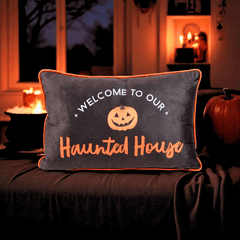 Halloween Kissen Haunted House – Rechteckige Spooky Deko