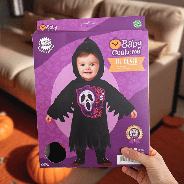 Halloween Kostüm Baby & Kleinkind – Mini Sensenmann mit Kapuze