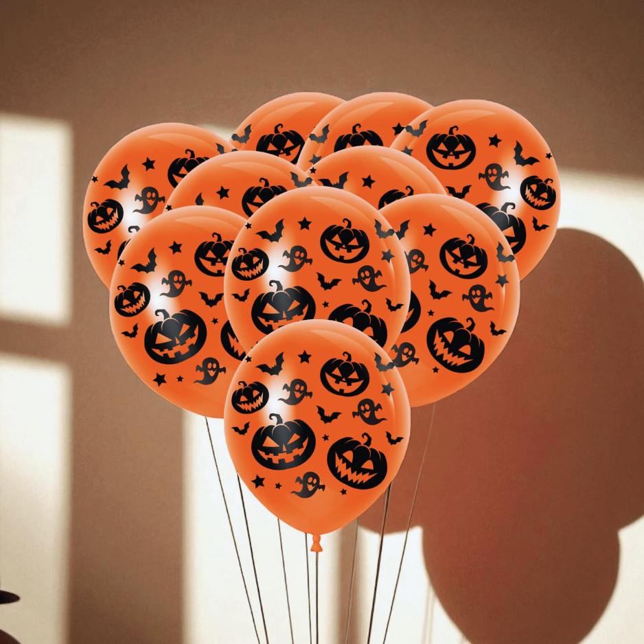 Halloween Luftballons – Konfetti Ballons & Motiv Ballons aus Latex (2 Sets)