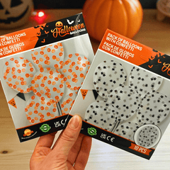 Halloween Luftballons – Konfetti Ballons & Motiv Ballons aus Latex (2 Sets)
