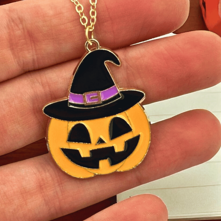 Halloween Schmuckset – Kürbis Ohrringe & Halskette