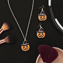 Halloween Schmuckset – Kürbis Ohrringe & Halskette