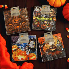 Halloween Servietten – 4 Designs (Kürbis, Gothic, Candy, Monster)
