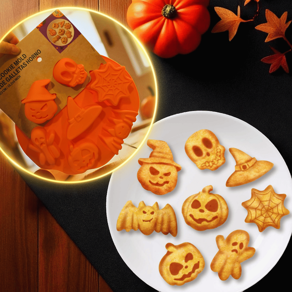 Halloween Silikon Backformen mit Kürbis, Geist & Co.