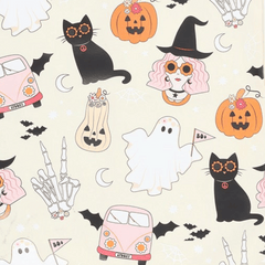 Halloween Stofftasche „Groovy Ghosts“ – Witchy Einkaufstasche mit Geister-Motiv