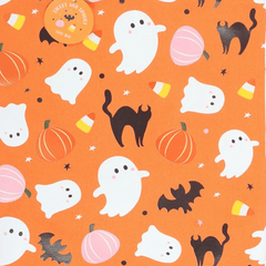 Halloween Stofftasche „Süß & Gruselig“ – Einkaufstasche mit Geister- & Kürbis-Motiv