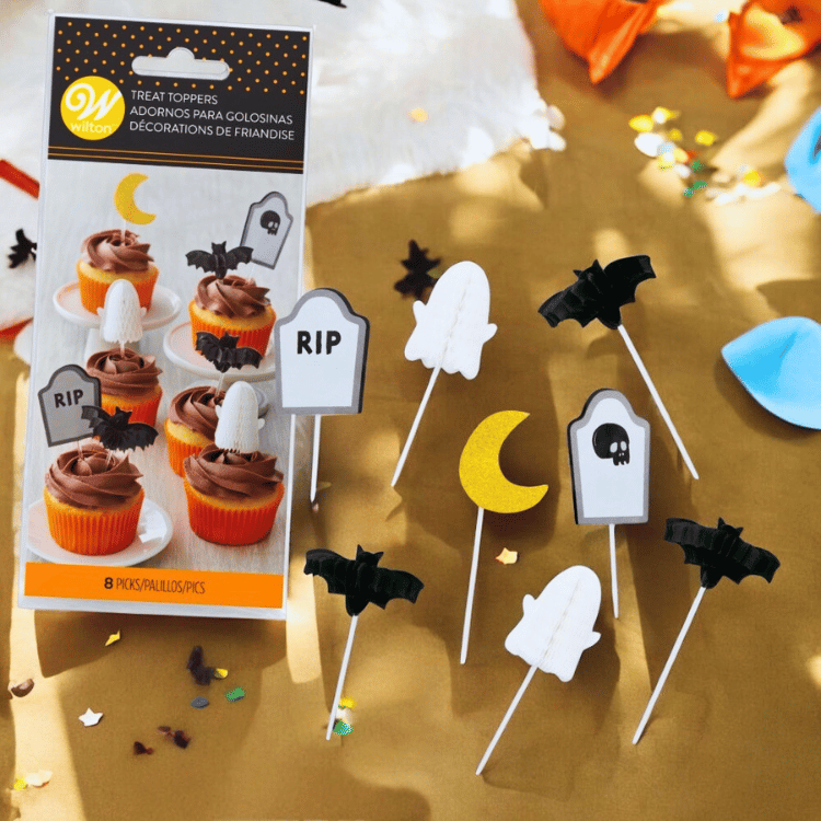 Halloween Tortentopper Set – Geister, Grabsteine & Fledermäuse