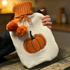 Herbstliche Kuschel-Wärmflasche Kürbis