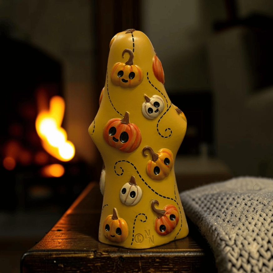 Herbert Geisterfigur mit Kürbissen – Halloween Deko 13,5 cm