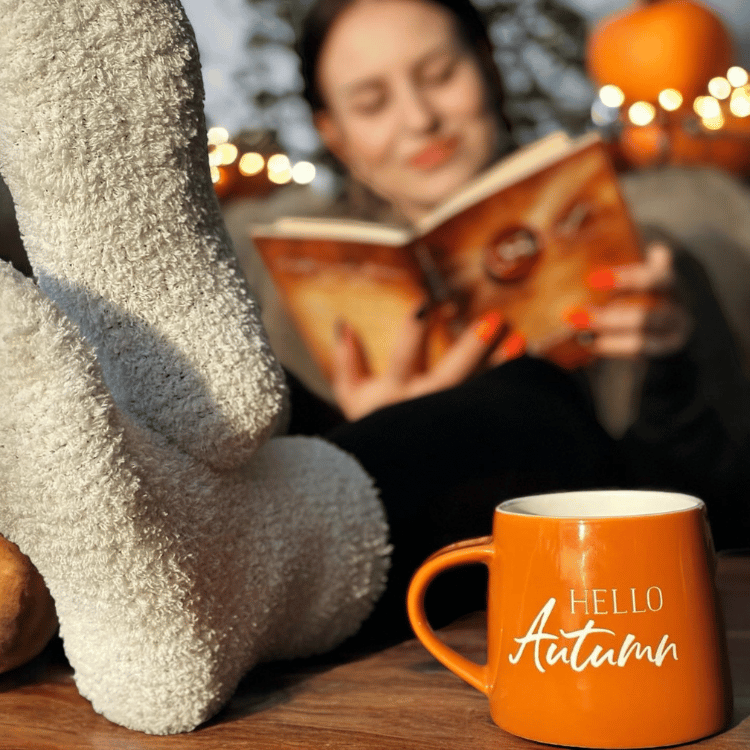 Herbst-Tasse & Kuschelsocken Set