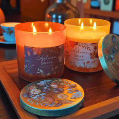 Herbst Duftkerzen Set (2-teilig) im Glas mit Deckel – Herbst Spice