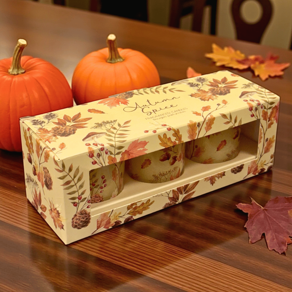 Herbstkerzen Set – 3 kleine Votivkerzen (2 Sets zur Auswahl)