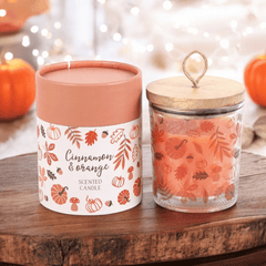 Herbstlaub Kerze – Zimt & Orange