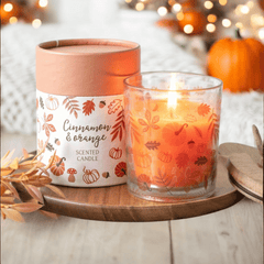 Herbstlaub Kerze – Zimt & Orange