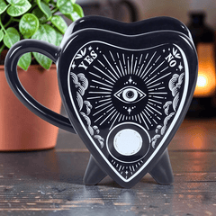 Planchette Tasse in Zeiger-Form mit Sternenmotiv