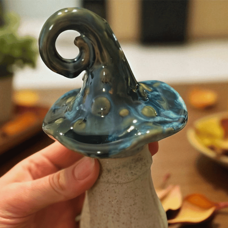 Hexen Pilze aus Keramik – 3er Set in mystischen Herbstfarben