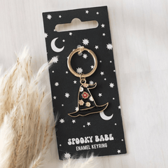 Hexenhut mit Blumen - Schlüsselanhänger