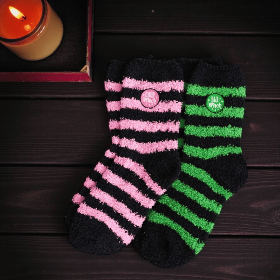 Flauschige Socken „Good Witch & Bad Witch“ – Set mit 2 Paar