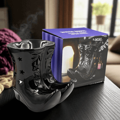 Hexenstiefel Öl-Brenner – Schwarzer Witch Boots Duftöl & Wachs-Brenner