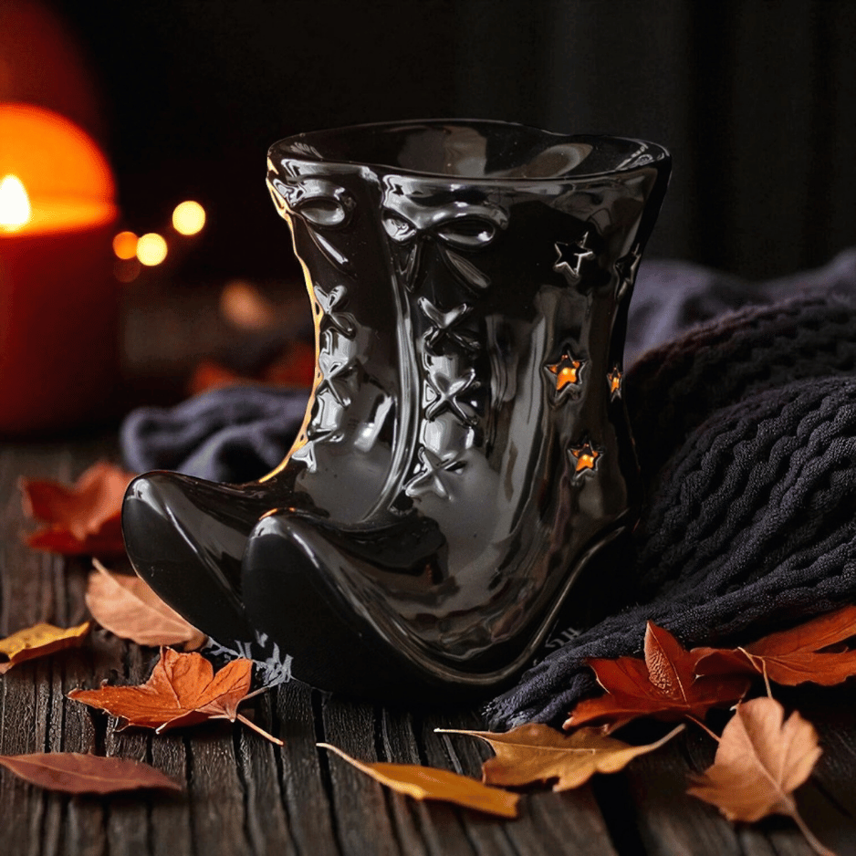 Hexenstiefel Öl-Brenner – Schwarzer Witch Boots Duftöl & Wachs-Brenner