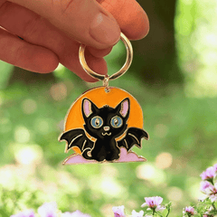 Katze & Mond Schlüsselanhänger