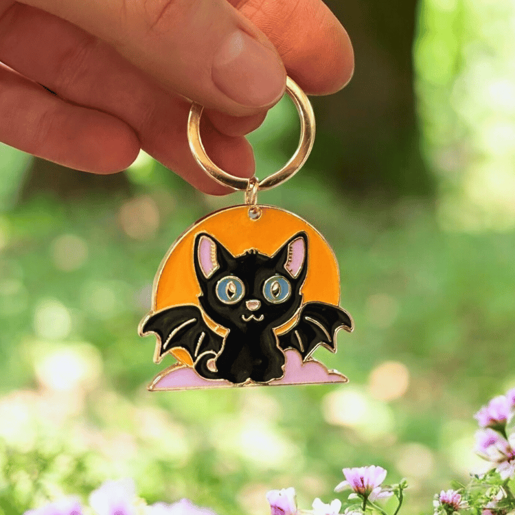 Katze & Mond Schlüsselanhänger