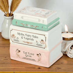 Buchstapel-Duftlampe – Cozy Deko für Booklover & Leseabende